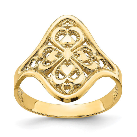 Buy 14K Diamond-Cut Filigree Engagement Ring - Stylish & Affordable Luxury