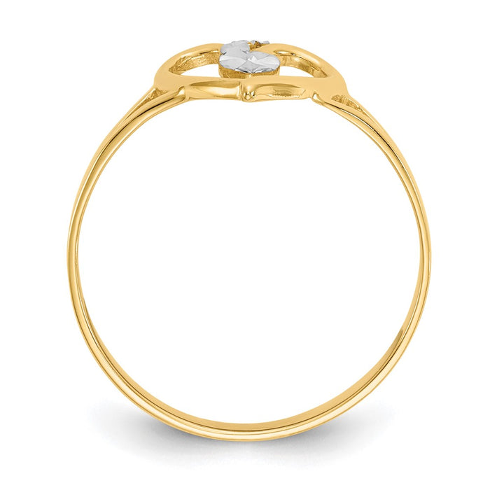 High-Quality 14K Gold Heart-Shaped Ring with White Rhodium Finish - Stylish Value-2