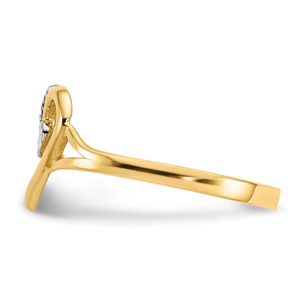 High-Quality 14K Gold Heart-Shaped Ring with White Rhodium Finish - Stylish Value