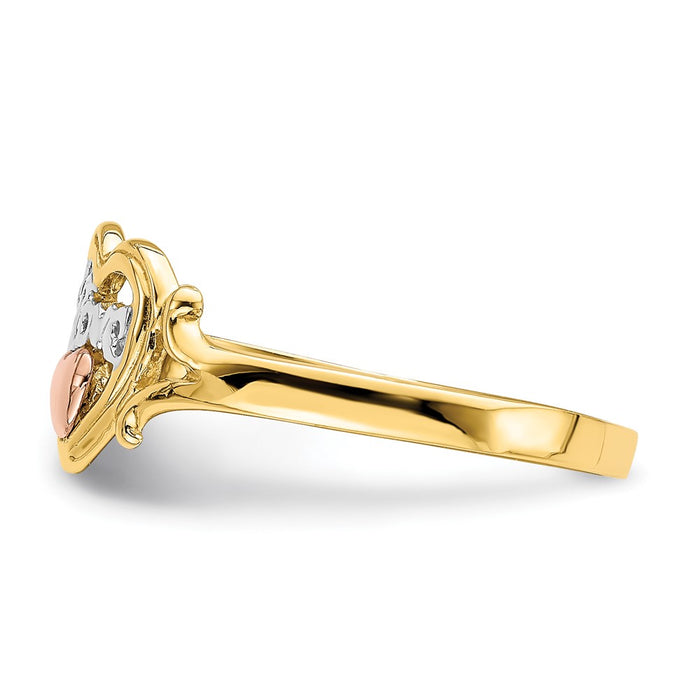 Shop Designer 14K Yellow & Rose Gold Rhodium-Plated Love Heart Ring - Stylish Value!-3