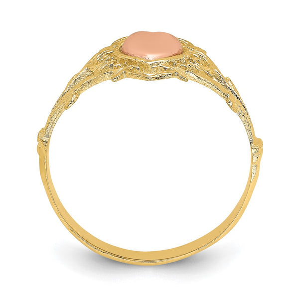 14K Two-Tone Heart-Shaped Ring