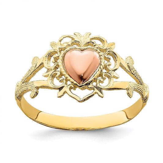 Buy Stylish 14K Two-Tone Heart-Shaped Ring - High-Quality Design, Affordable Price