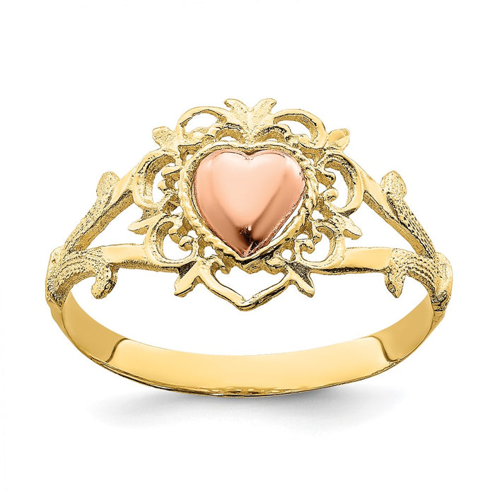 Buy Stylish 14K Two-Tone Heart-Shaped Ring - High-Quality Design, Affordable Price-1