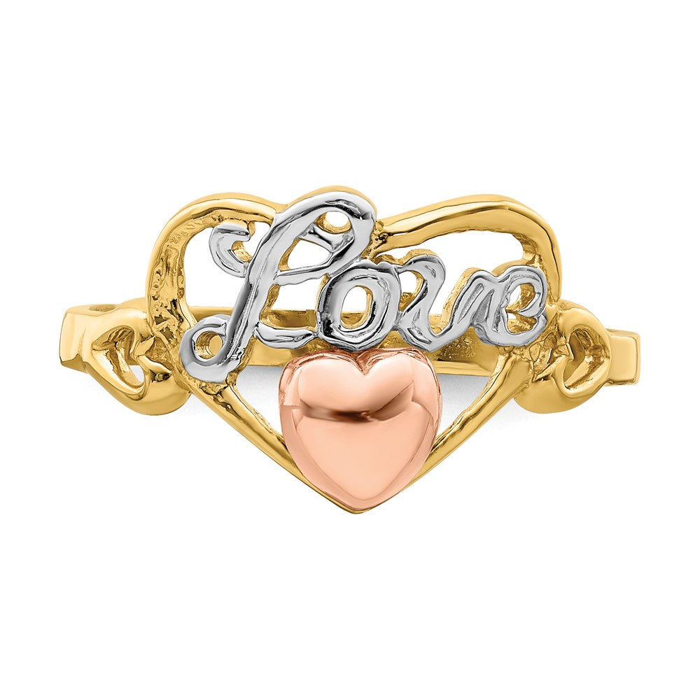 Shop Exclusive 14K Yellow & Rose Gold Rhodium-Plated Love Heart Ring | Stylish Value