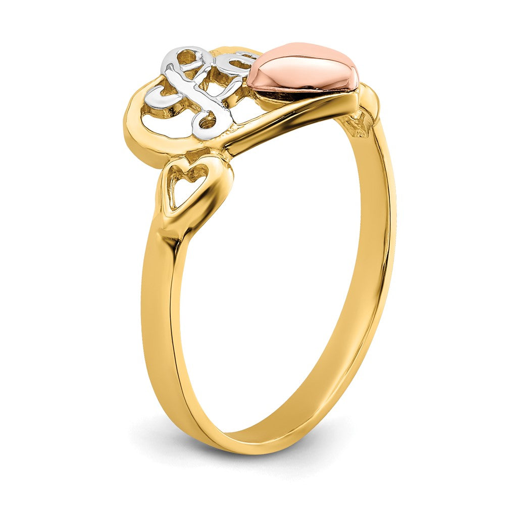 Shop Exclusive 14K Yellow & Rose Gold Rhodium-Plated Love Heart Ring | Stylish Value