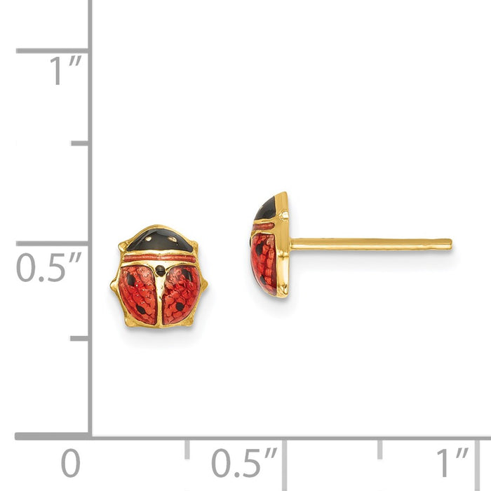 Shop Stylish 14K Gold Enamel Ladybug Earrings | Affordable Luxury Accessory-4
