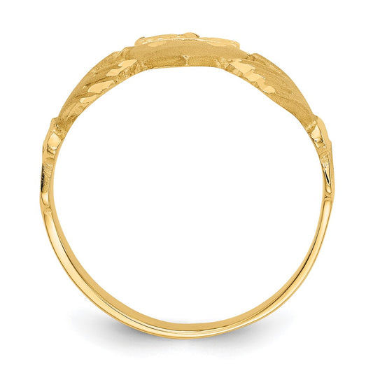 Exclusive 14K Diamond-Cut Claddagh Ring - Stylish Design, Affordable Luxury