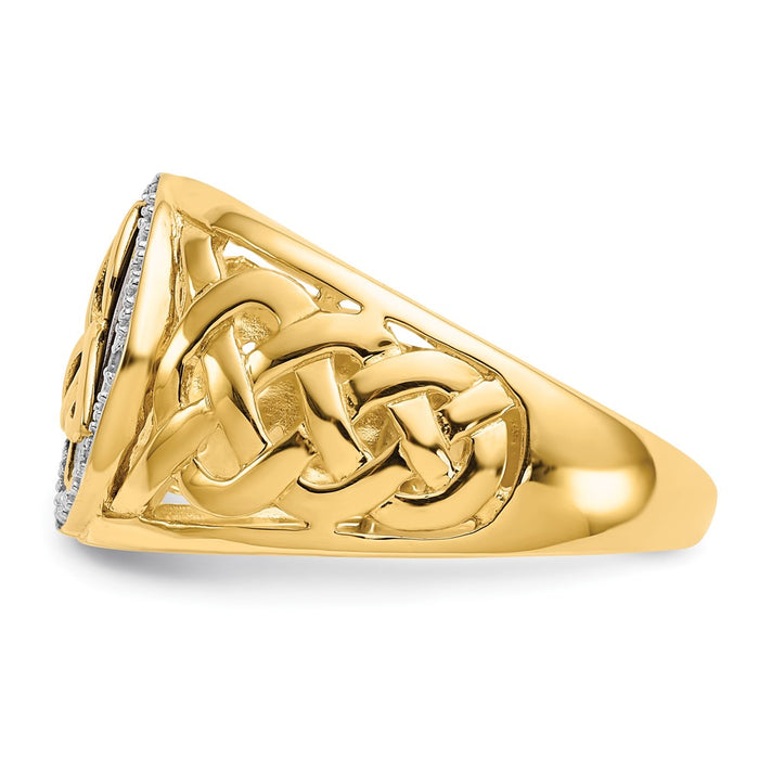 Buy Exclusive 14K Gold & Rhodium Onyx Diamond Trinity Ring - Stylish Luxury!-3