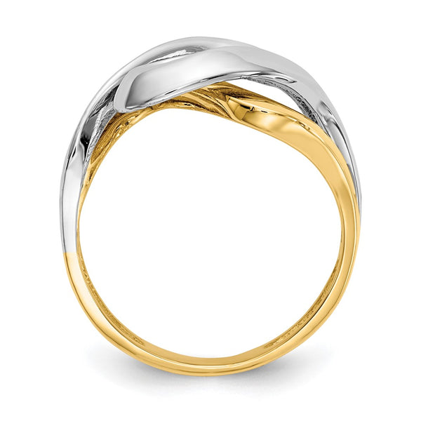 14K Two-Tone Twisted Swirl Ring - 7g