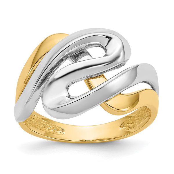 14K Two-Tone Twisted Swirl Ring - 7g