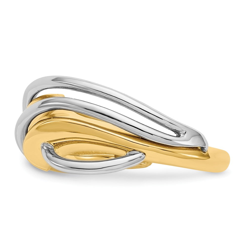Shop Stylish 14K Two-Tone Wavy Band Ring - High-Quality & Affordable Elegance