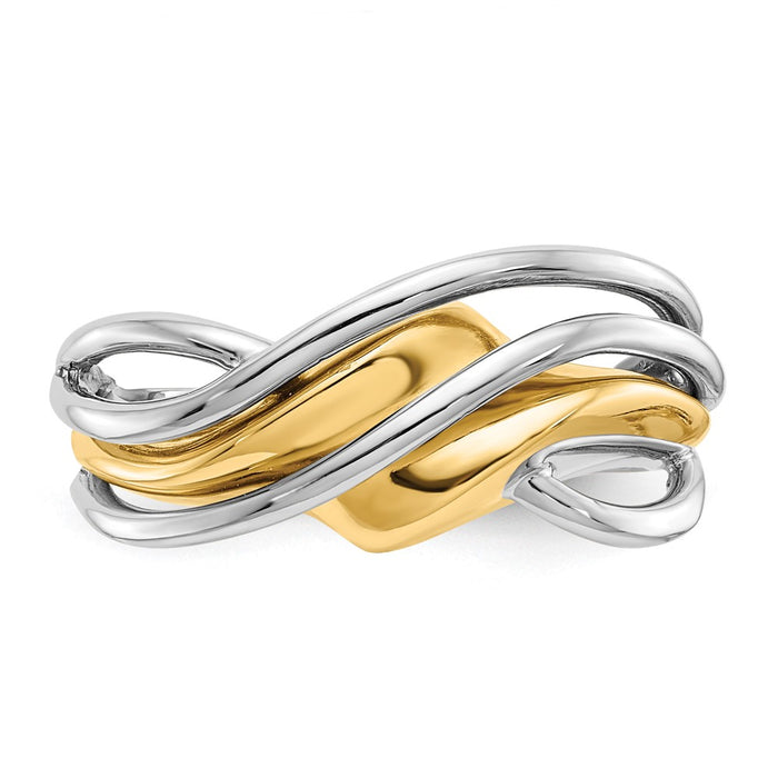 Shop Stylish 14K Two-Tone Wavy Band Ring - High-Quality & Affordable Elegance-4
