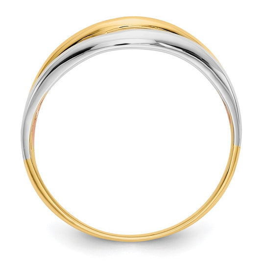 Shop 14K Tri-Color Elegant Open Design Ring - Stylish Luxury for Any Occasion