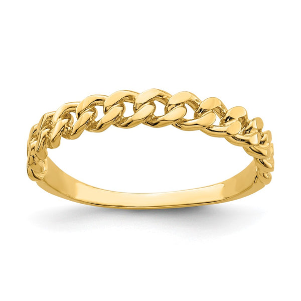 14K Gold Chain Link Band Ring