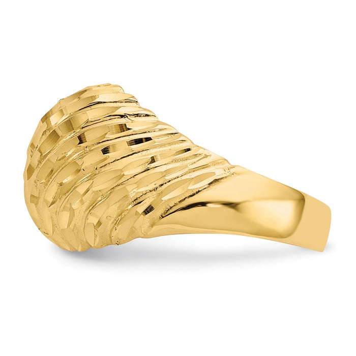 Buy 14K Diamond-Cut Curved Ring - Stylish Luxury Jewelry for Any Occasion-4