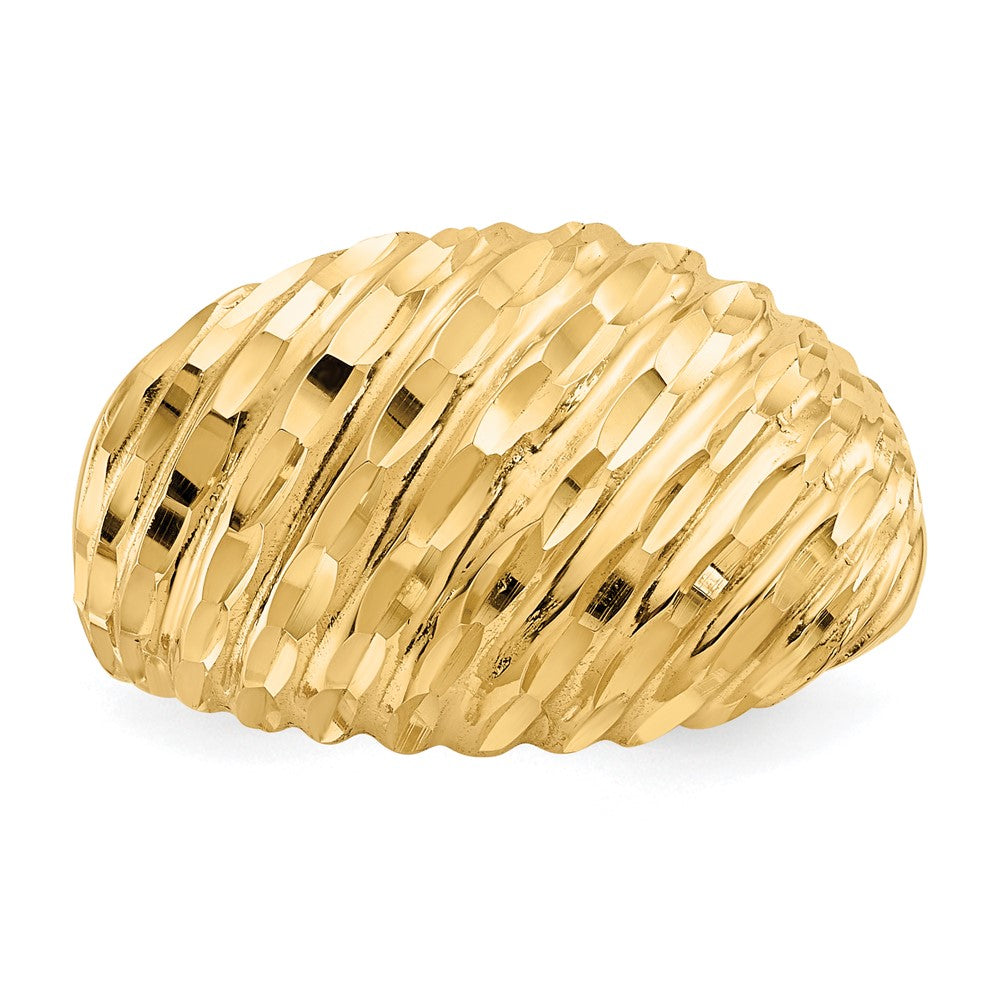 Buy 14K Diamond-Cut Curved Ring - Stylish Luxury Jewelry for Any Occasion
