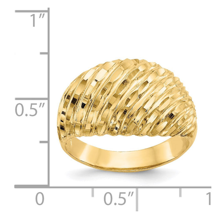 Buy 14K Diamond-Cut Curved Ring - Stylish Luxury Jewelry for Any Occasion-3