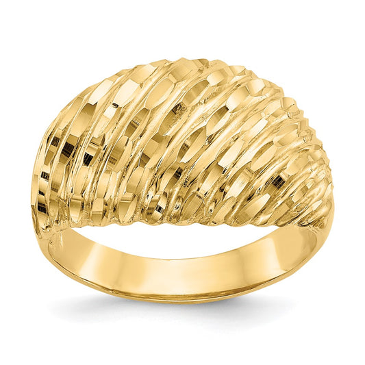 Buy 14K Diamond-Cut Curved Ring - Stylish Luxury Jewelry for Any Occasion