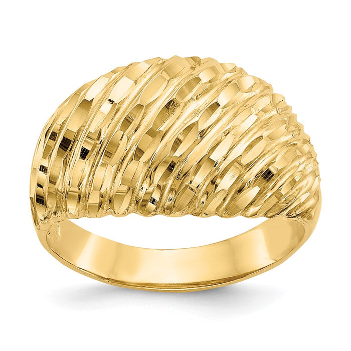 Buy 14K Diamond-Cut Curved Ring - Stylish Luxury Jewelry for Any Occasion-1