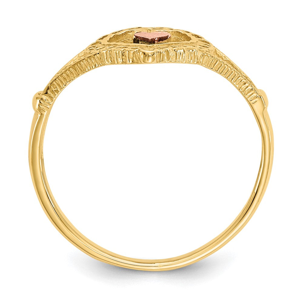 High-Quality 14K Two-Tone Heart Ring with 15 Hearts - Stylish Value Jewelry
