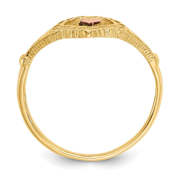 14K Two-Tone Heart Ring with 15 Hearts