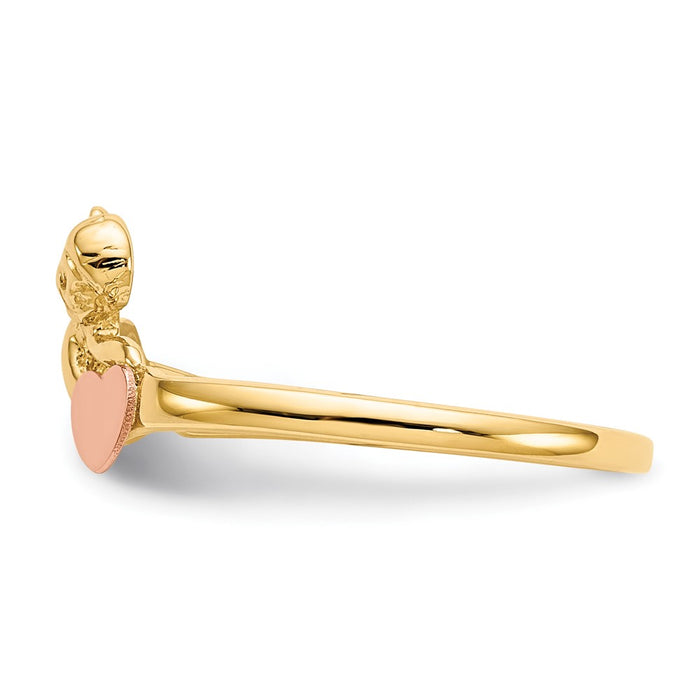 Buy Stylish 14K Two-Tone Heart Ring | Exclusive Angel Design, Satin Finish-3