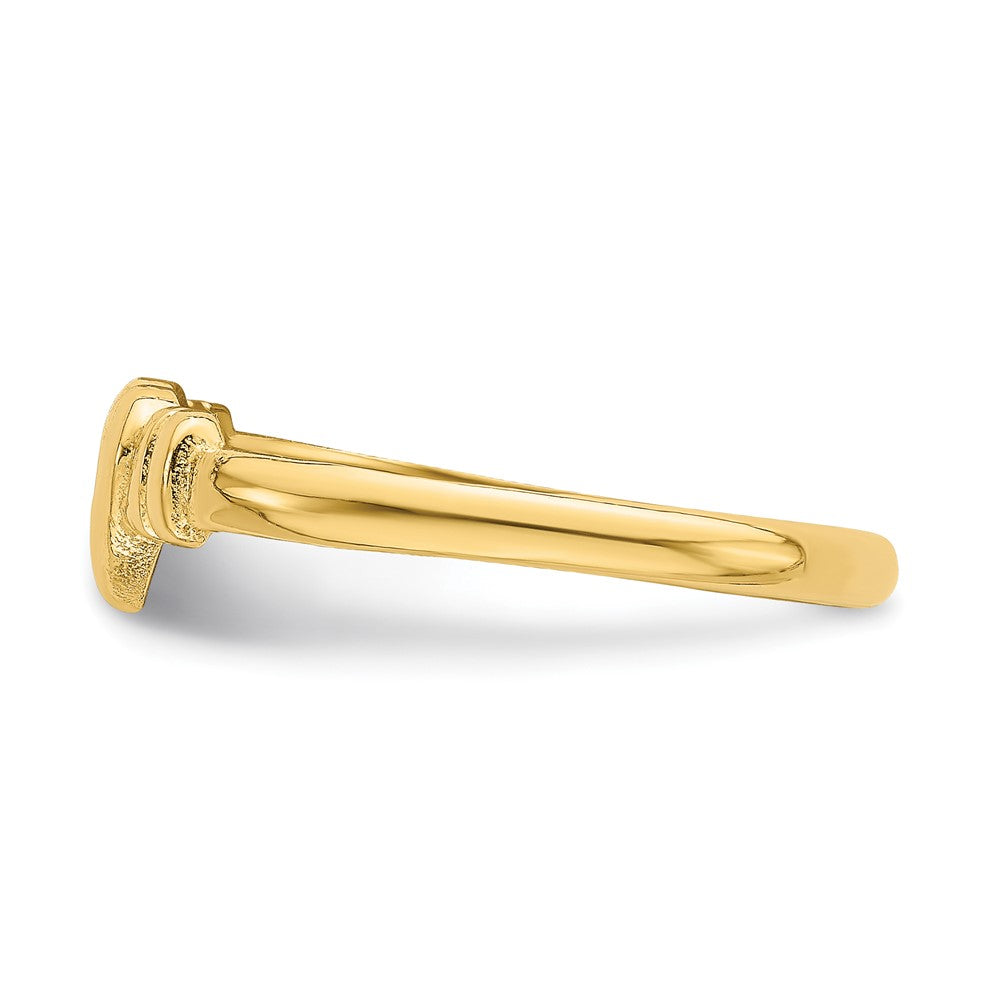 Shop Exclusive 14K Gold Heart Ring - Stylish Cut-Out Cross Design, Affordable
