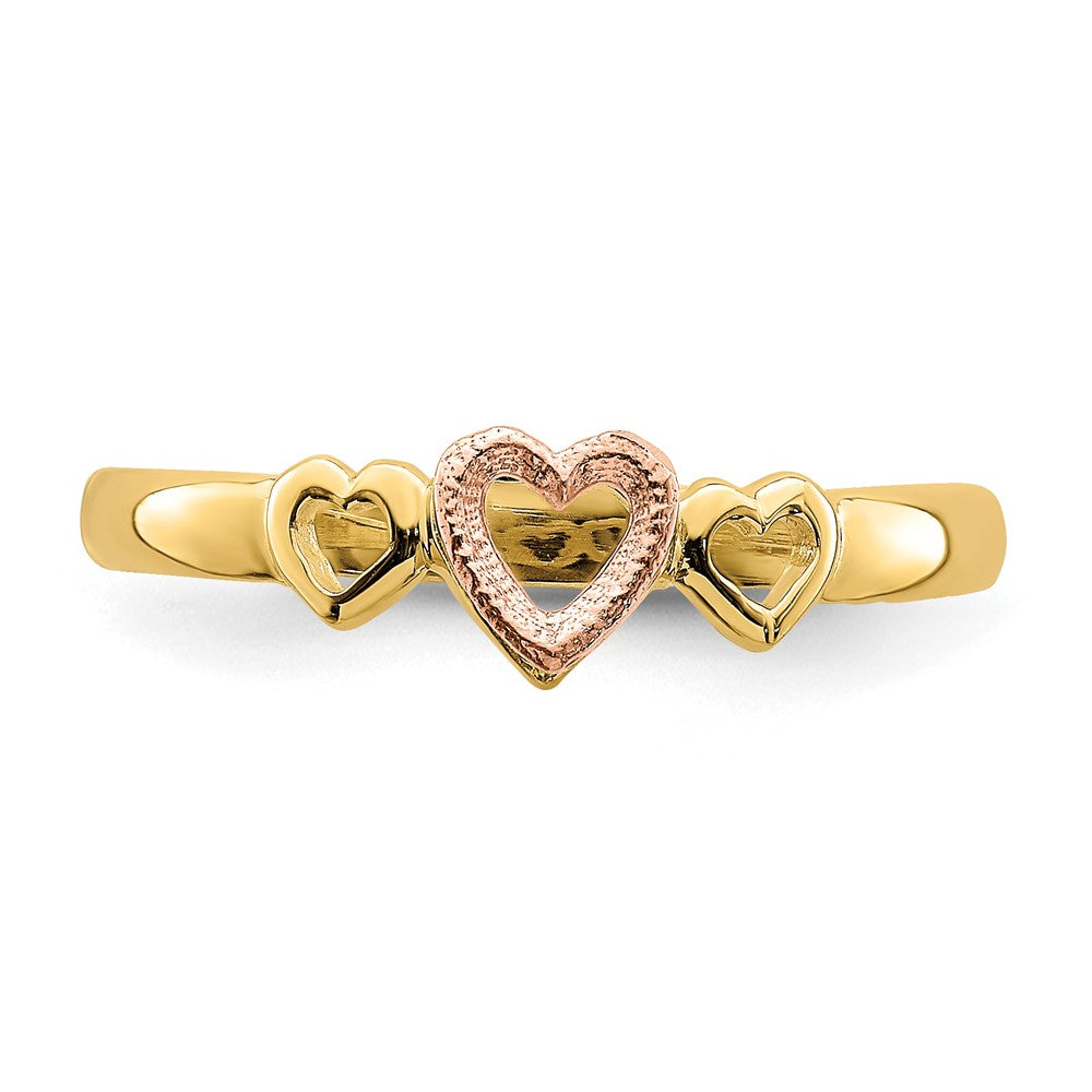 Buy Stylish 14K Two-Tone Gold Heart Ring - Exclusive Rose & Yellow Gold Design