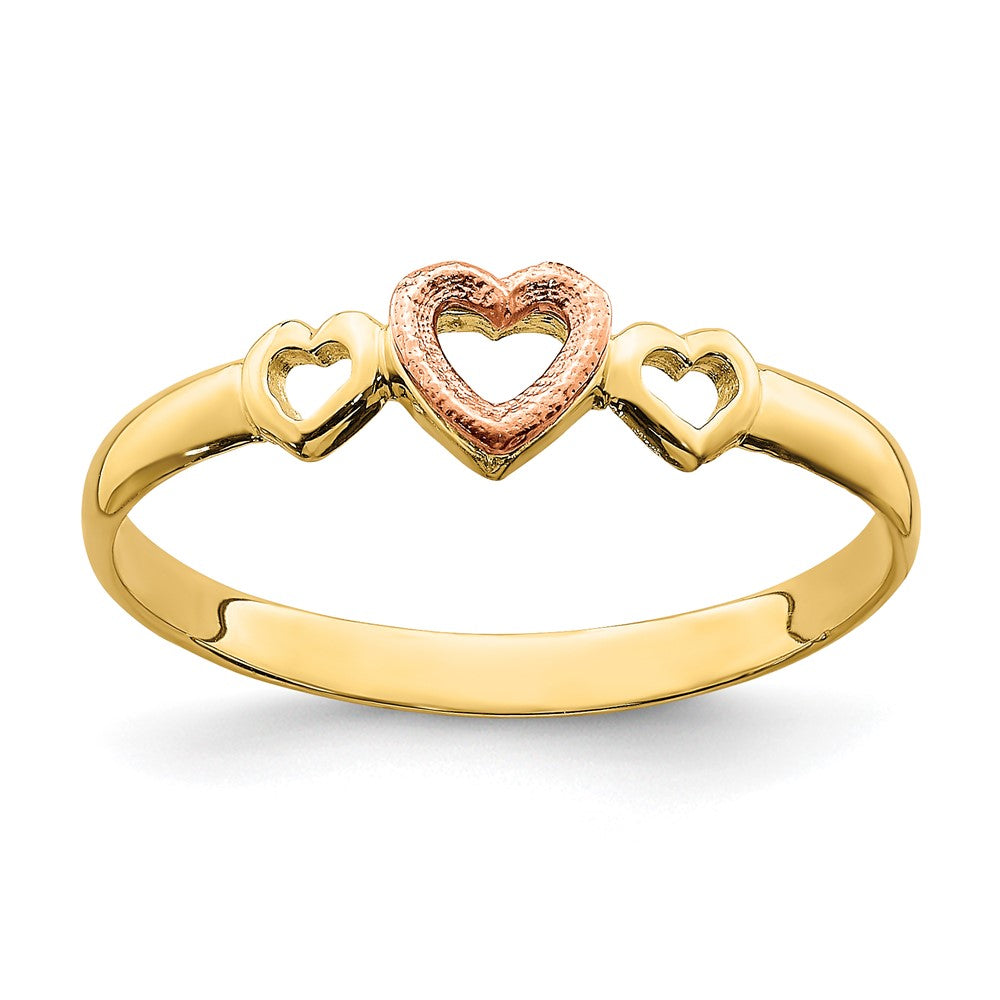 Buy Stylish 14K Two-Tone Gold Heart Ring - Exclusive Rose & Yellow Gold Design