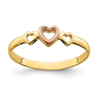 Buy Stylish 14K Two-Tone Gold Heart Ring - Exclusive Rose & Yellow Gold Design