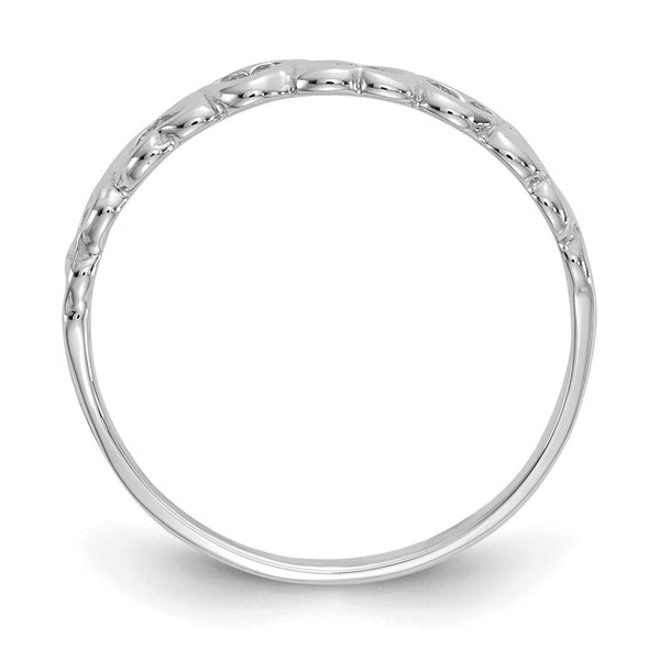 14K White Gold Heart-Shaped Polished Ring