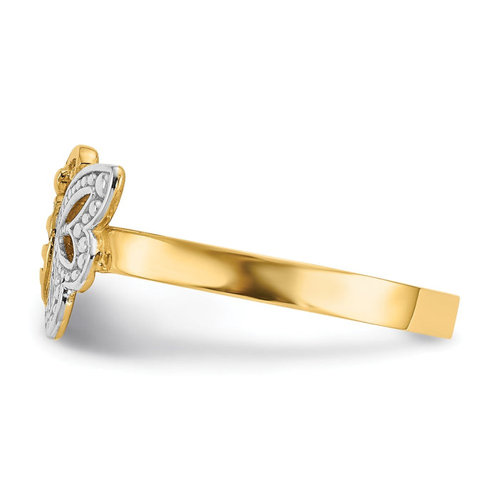 Shop Exclusive 14K White Gold Rhodium-Plated Butterfly Ring - Stylish Design!-3