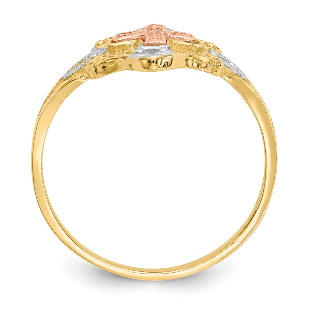 Shop Stylish 14K Two-Tone Cross Ring - White Rhodium Finish, Affordable Luxury