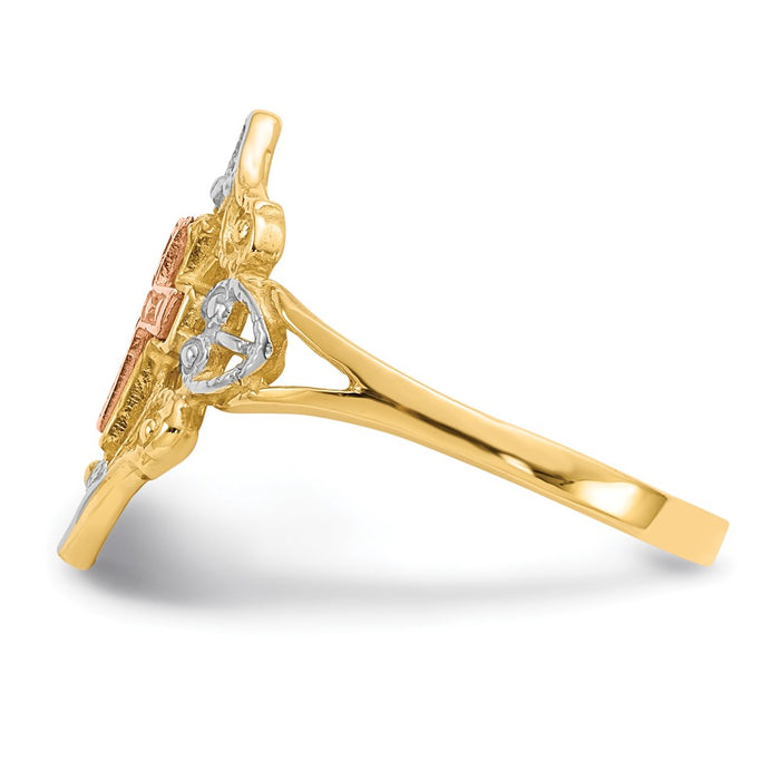 Shop Stylish 14K Two-Tone Cross Ring - White Rhodium Finish, Affordable Luxury-3