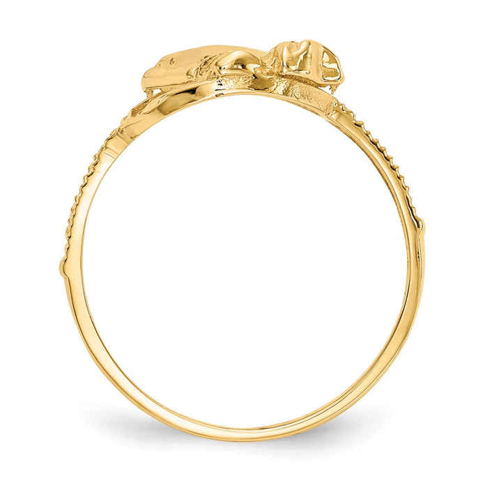 Buy Exclusive 14K Two-Tone Diamond-Cut Cross Ring - Stylish Praying Hands Design-2