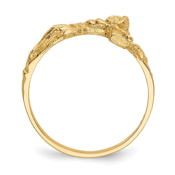14K Diamond-Cut Cross Ring - Style GR1-1005961
