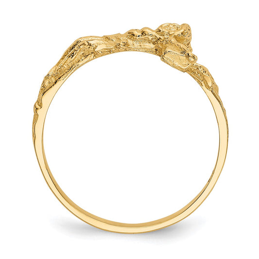 Shop 14K Diamond-Cut Cross Ring - Stylish, Luxurious Design, Affordable Price
