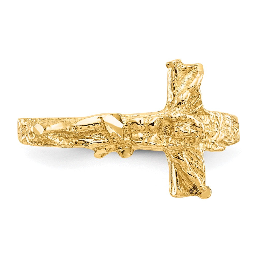 Shop 14K Diamond-Cut Cross Ring - Stylish, Luxurious Design, Affordable Price