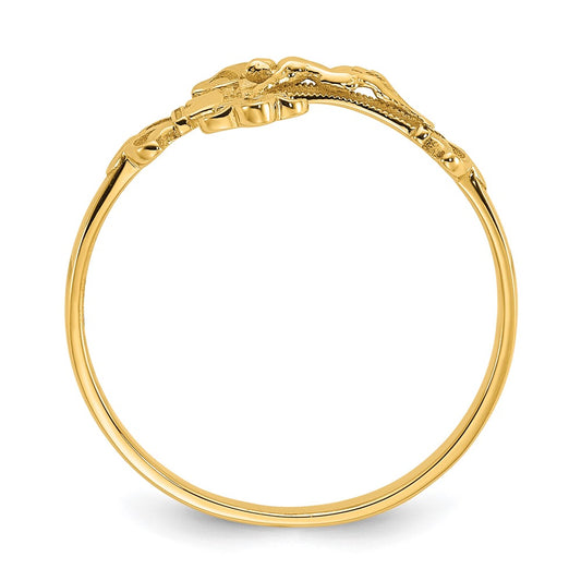 Exclusive 14K Diamond-Cut Crucifix Ring - Stylish & Affordable Luxury Jewelry