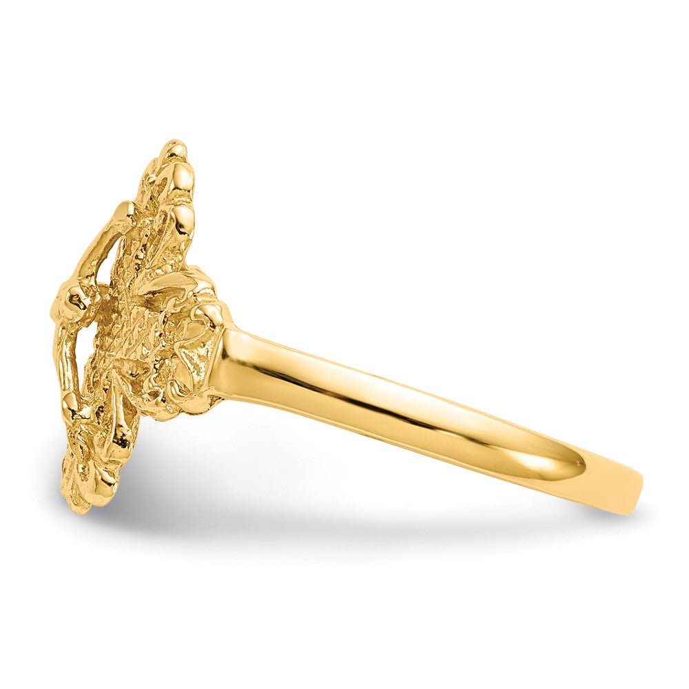 Shop Exclusive 14K Diamond-Cut Crucifix Ring - Stylish & Affordable Value