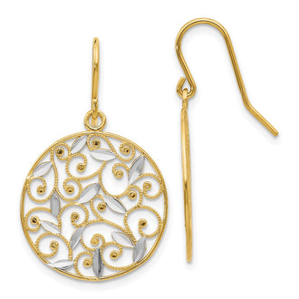Shop 14K Gold Diamond-Cut Filigree Circle Earrings - Stylish & Affordable Luxury!