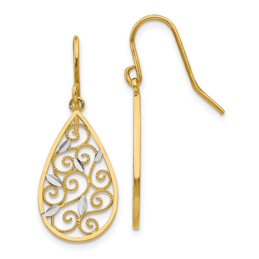 Shop Luxury 14K White Gold Teardrop Earrings - 1.5" Rhodium-Plated Design