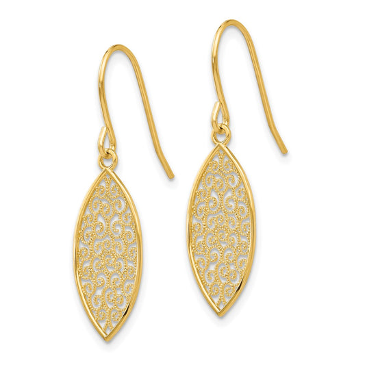 Shop Exclusive 14K Gold Elegant Filigree Teardrop Earrings | Stylish Design