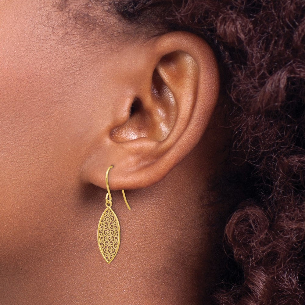 Shop Exclusive 14K Gold Elegant Filigree Teardrop Earrings | Stylish Design