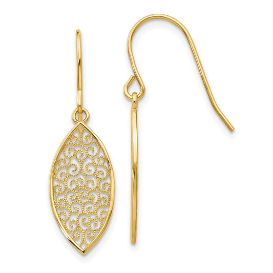 Shop Exclusive 14K Gold Elegant Filigree Teardrop Earrings | Stylish Design