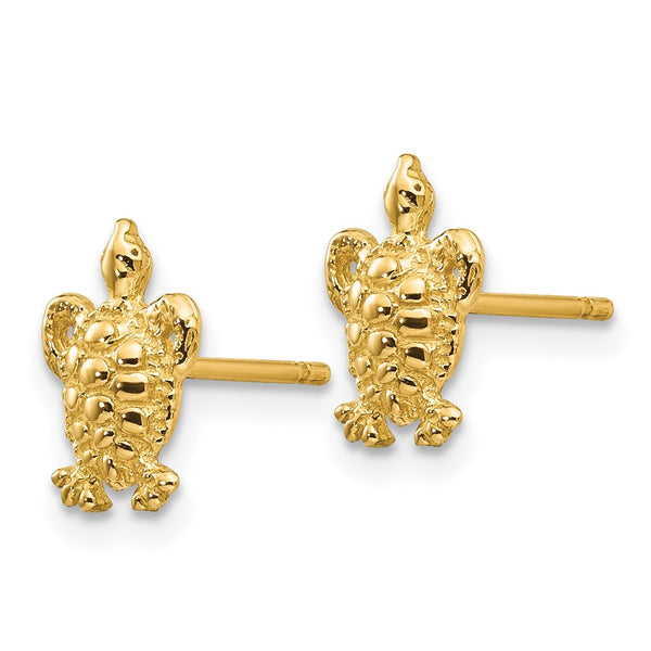 14K Gold Mini Turtle Stud Earrings - Style GR1-1005974
