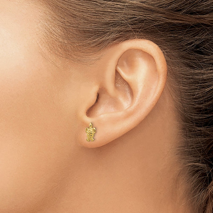 Exclusive 14K Gold Mini Turtle Stud Earrings - Stylish & Affordable Jewelry-3