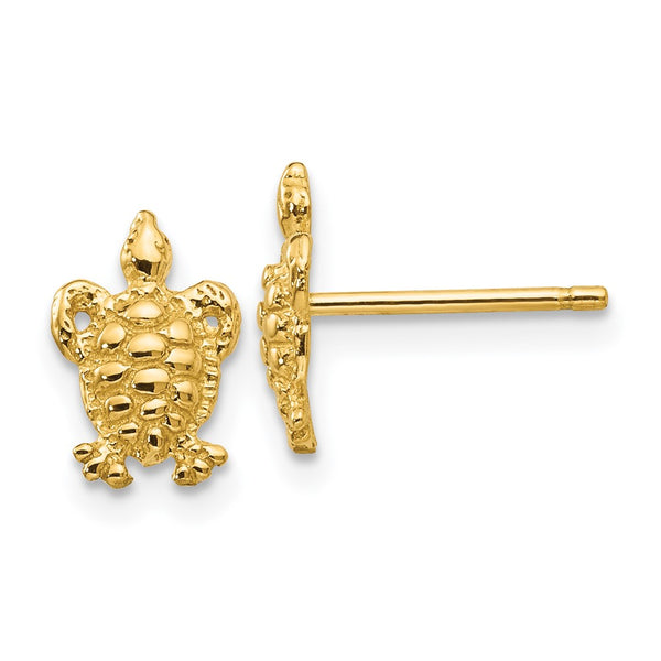 14K Gold Mini Turtle Stud Earrings - Style GR1-1005974