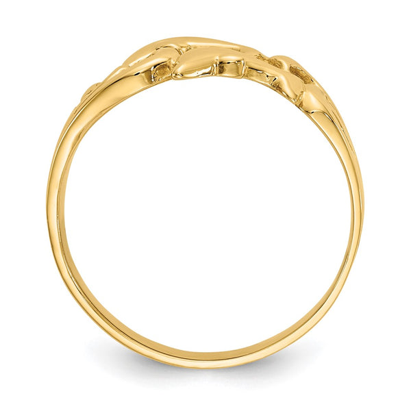 14K Gold Double Dolphin Wave Ring