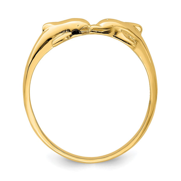 14K Gold Dolphin Embrace Ring